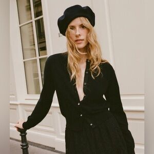 Doen Ida Black Cardigan Sweater